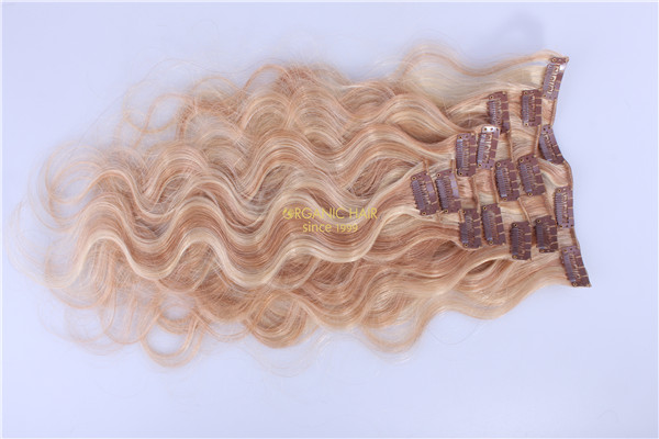 Clip in hair P18/613 hair extension supplies